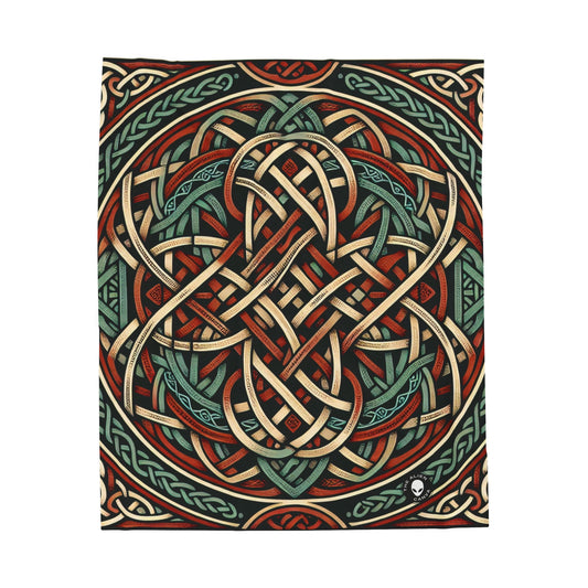 "Majestic Celtic Vision: Una fascinante obra de arte inspirada en los acantilados de Moher" - The Alien Velveteen Plush Blanket Celtic Art