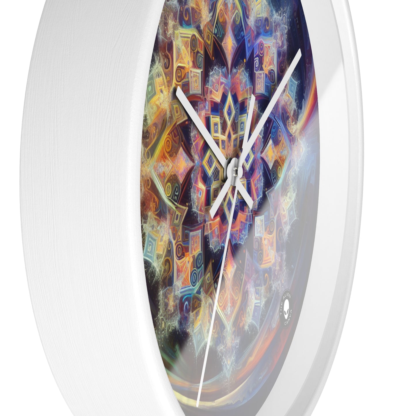 "Dynamic Mandala: A Vibrant Geometric Painting" - The Alien Wall Clock