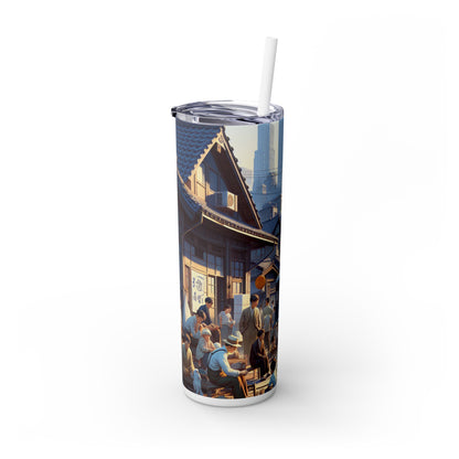 "Unity in Diversity: Community Garden" - The Alien Maars® Skinny Tumbler with Straw 20oz Social Realism