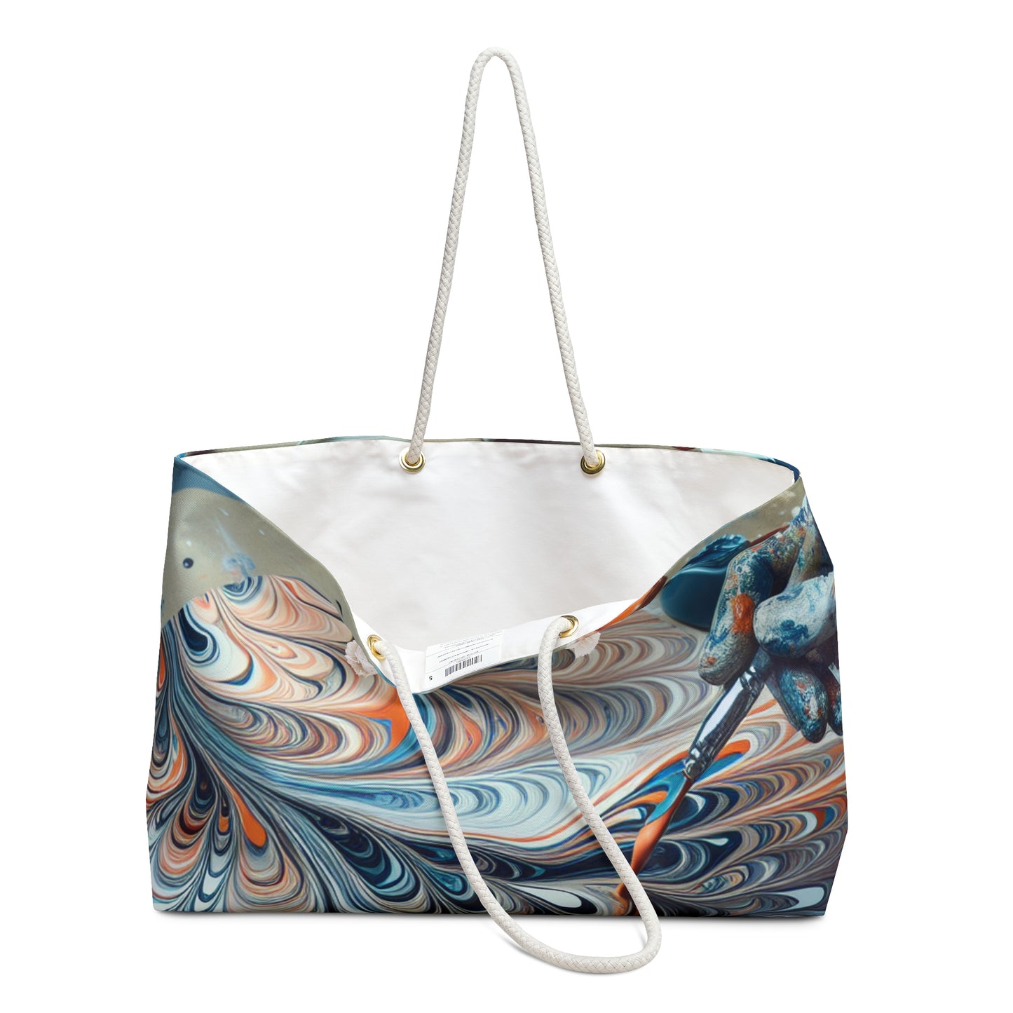 "Tilting the Canvas: Acrylic Pouring Exploration" - The Alien Weekender Bag Acrylic Pouring Style