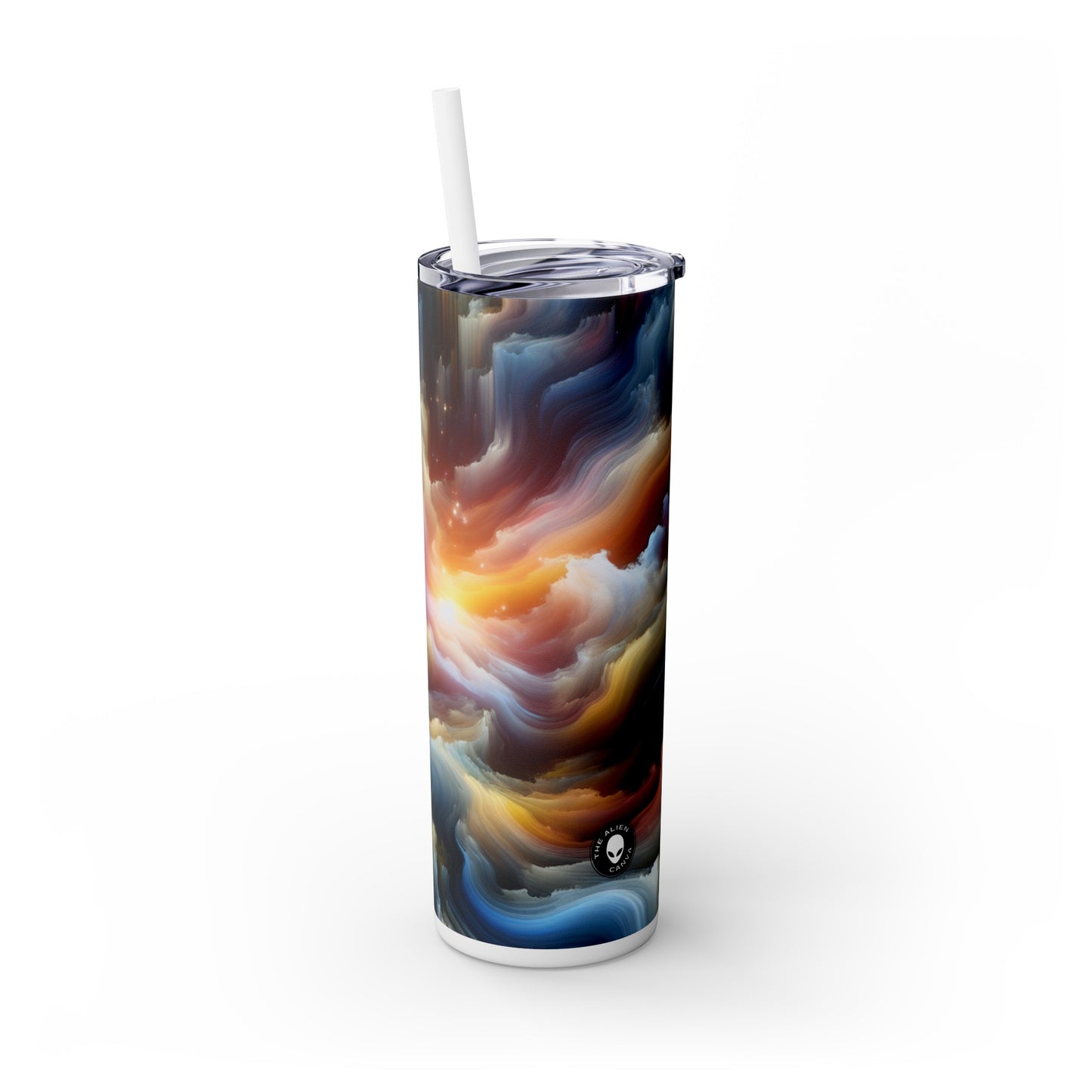 "Ephemeral Escapes: A Timeless Journey Through Changing Landscapes" - The Alien Maars® Skinny Tumbler with Straw 20oz Video Art