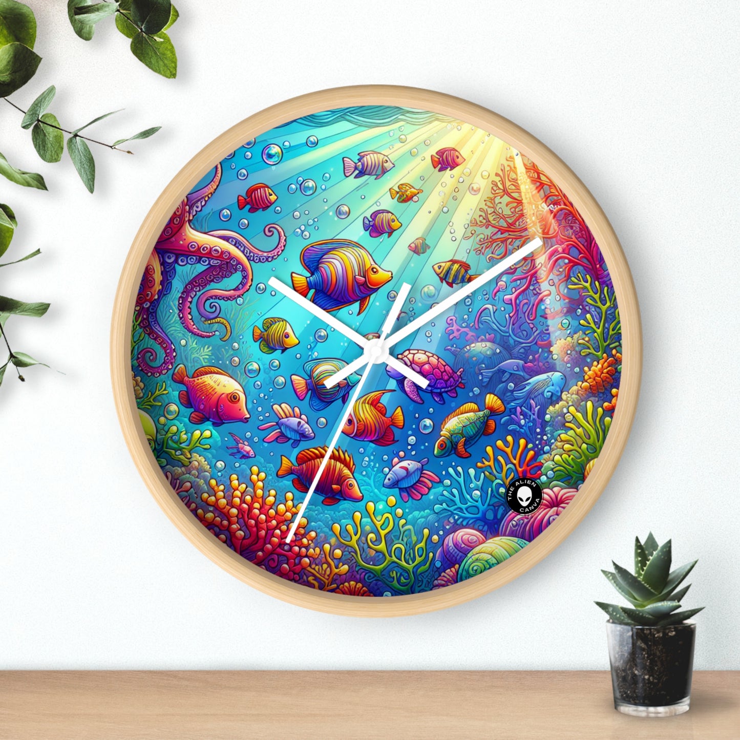 « Soirée en bord de mer : une soirée dansante sous la mer » – L'horloge murale Alien