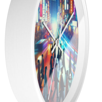 "Neon Night Street" - L'horloge murale extraterrestre