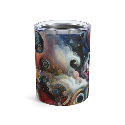 "Temporal Flux: A Surreal Journey through Abstract Shapes and Vibrant Colors" - The Alien Tumbler 10oz Avant-garde Art