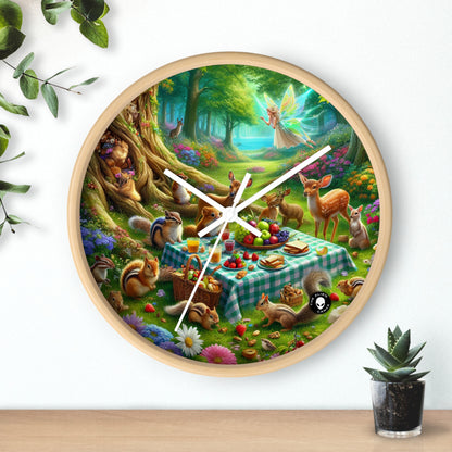 "Enchanted Forest Picnic: A Magical Gathering" - The Alien Wall Clock