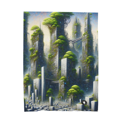 "Biodome Cityscape" - La couverture en peluche Alien Velveteen