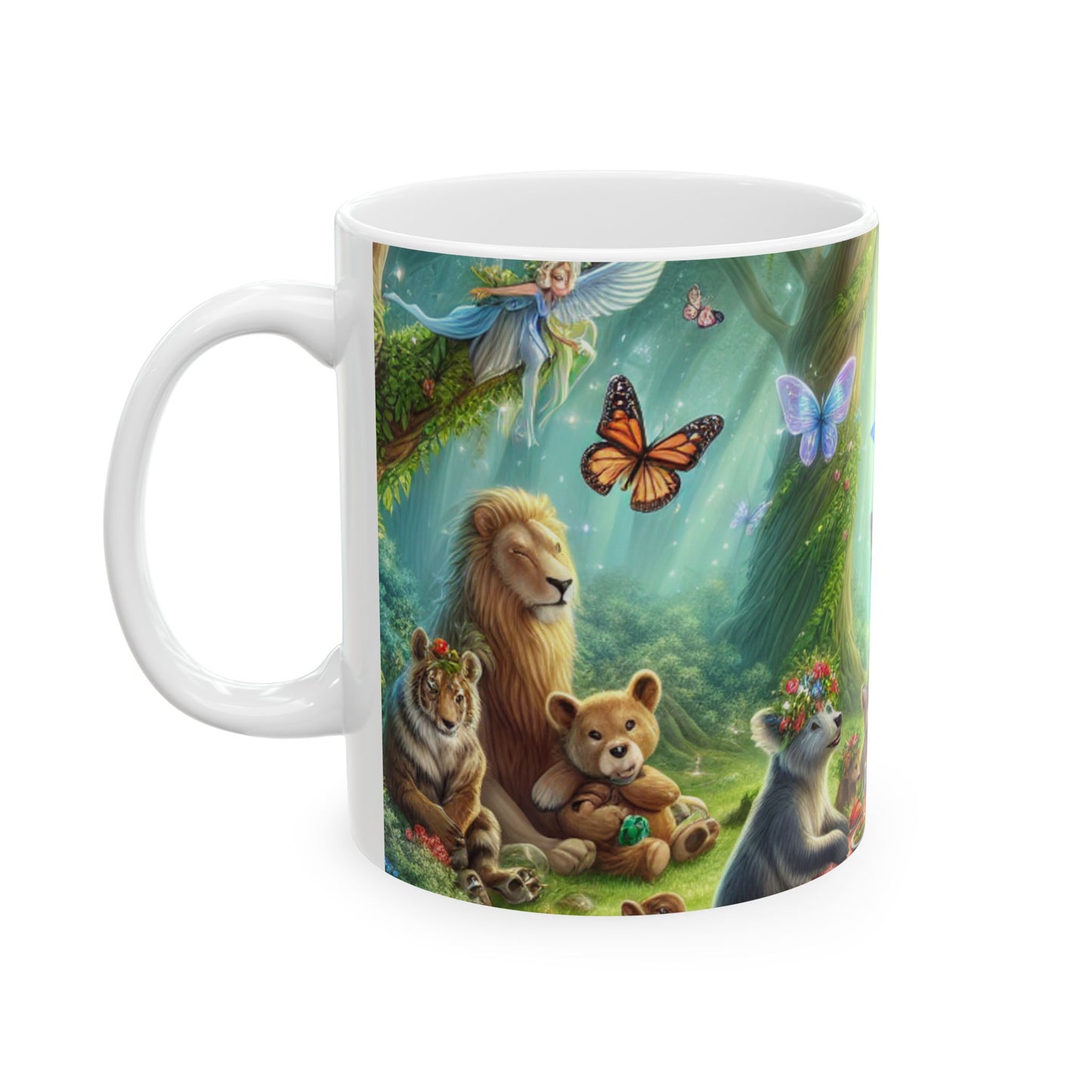 « Pique-nique dans la forêt enchantée » – Tasse en céramique Alien 11 oz