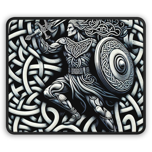 "Celtic Knight: Sword & Shield in Ancient Knots" - The Alien Gaming Mouse Pad Celtic Art Style