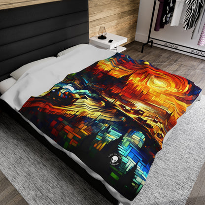 "A World Beyond: An Epic Fantasy Game Landscape" - The Alien Velveteen Plush Blanket Video Game Art