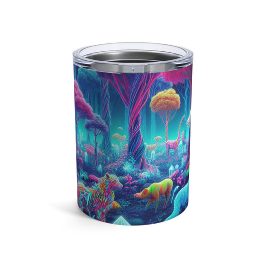 "Glowing Enchantment: Neon Forest" - The Alien Tumbler 10oz