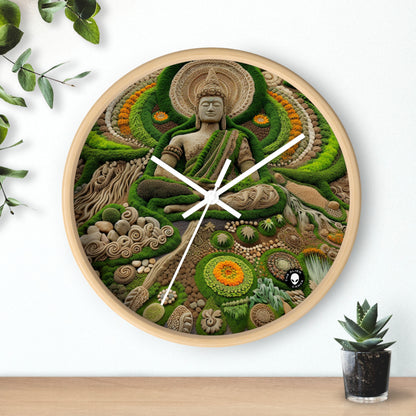 "Forest Mandala: Una armonía de la naturaleza" - El reloj de pared alienígena Earth Art