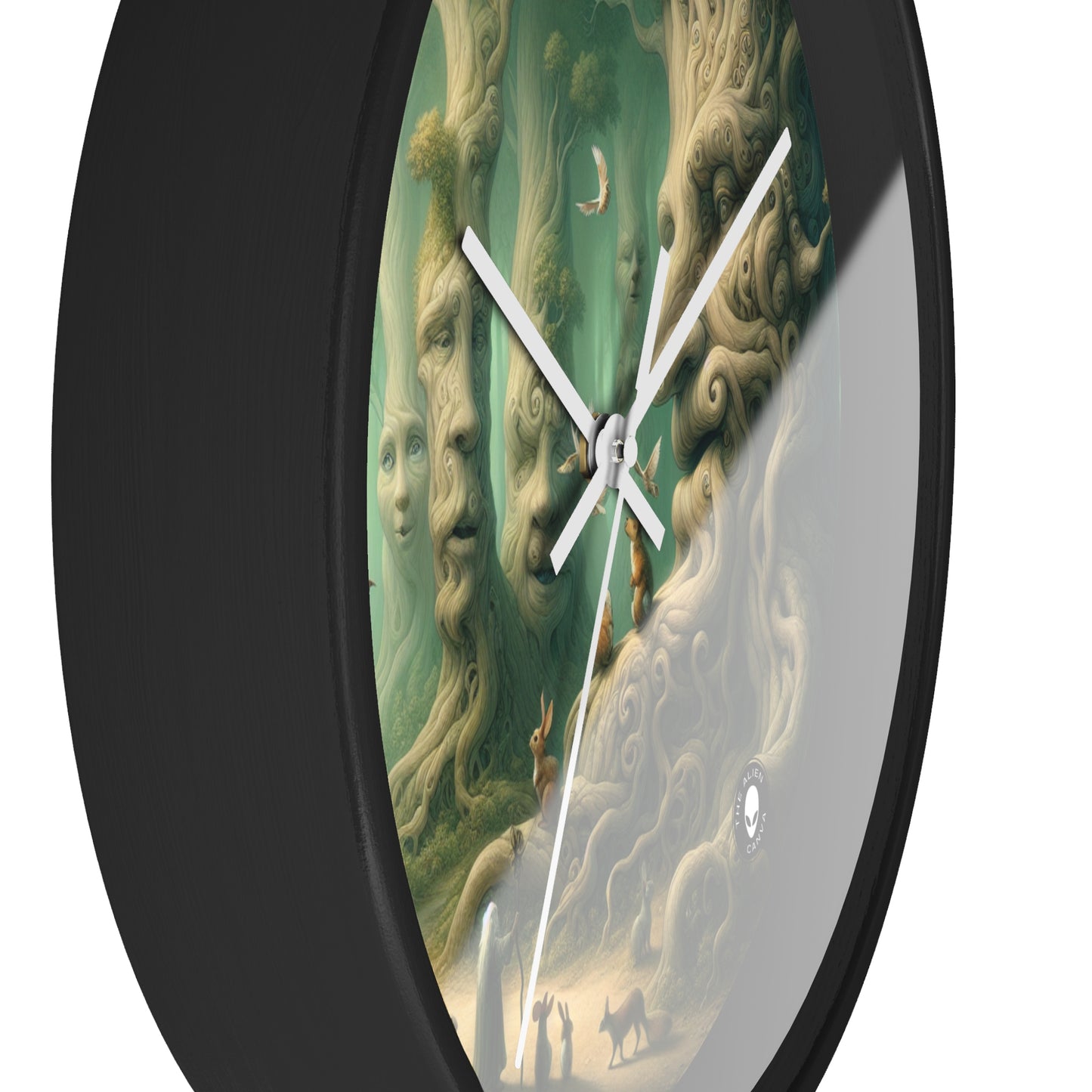 "Enchanted Whispering Forest" - The Alien Wall Clock