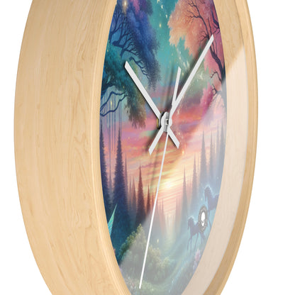 "Enchanted Dusk: A Magical Forest Painting" - The Alien Wall Clock