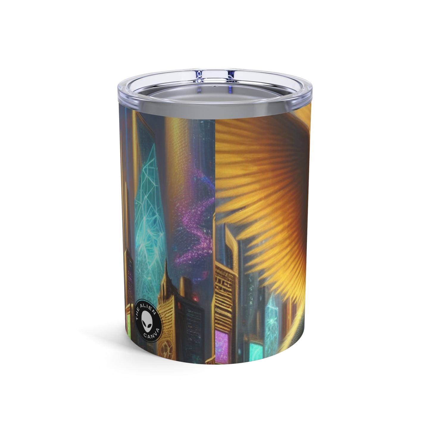 "Futuristic Fantasia: Mythical Being in the Metropolis" - The Alien Tumbler 10oz