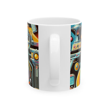 "Déco Néon : Une utopie rétro-futuriste" - The Alien Mug en céramique 11oz Rétro-futurisme