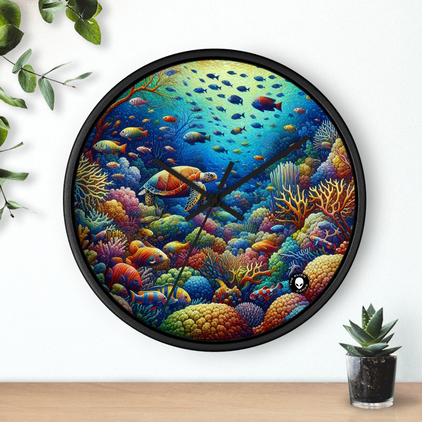 "Marine Paradise: Colorful Coral Reef Wildlife" - The Alien Wall Clock