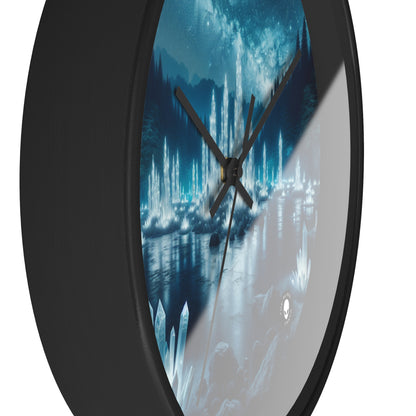 "Crystal Grove: Starlit Reflections" - The Alien Wall Clock