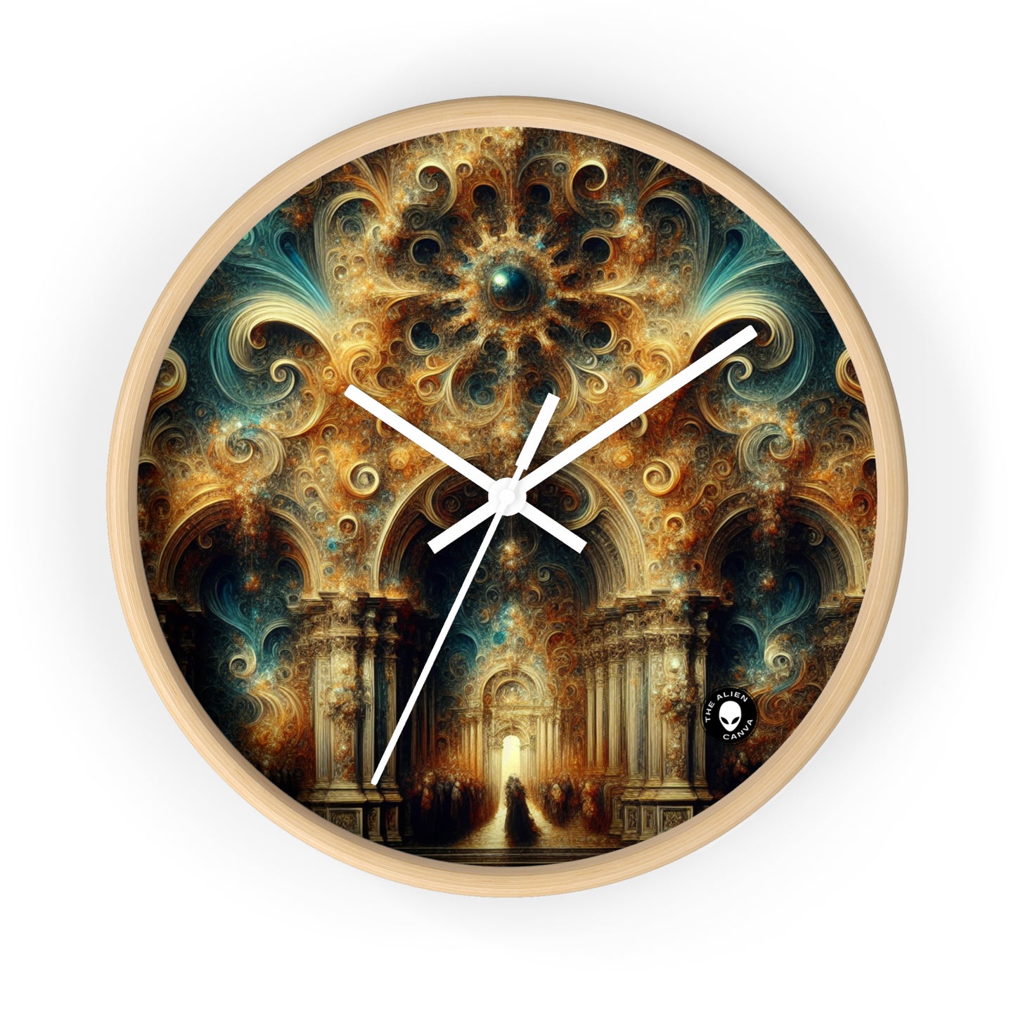 "Opulent Feasting: A Baroque Banquet" - The Alien Wall Clock Baroque