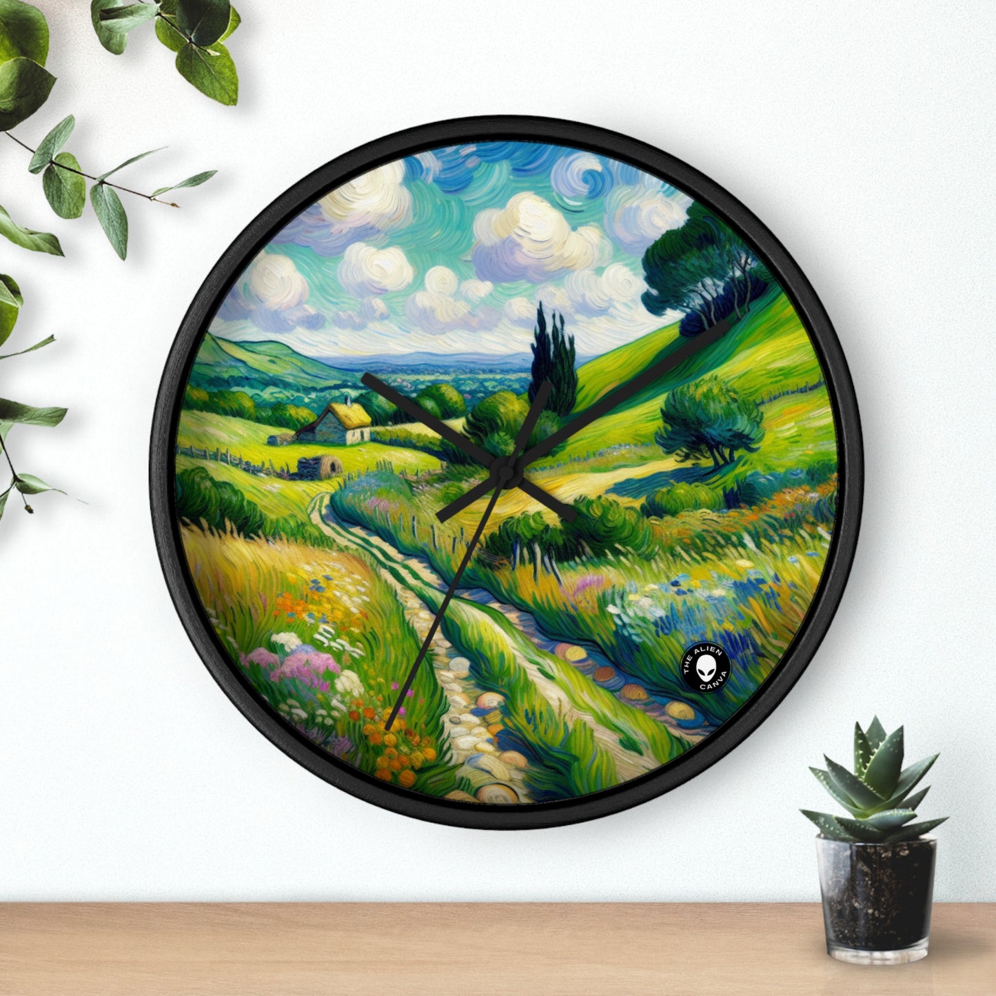 "Mystical Morning: A Post-Impressionist Journey into a Vibrant Dawn" - The Alien Wall Clock Post-Impressionism