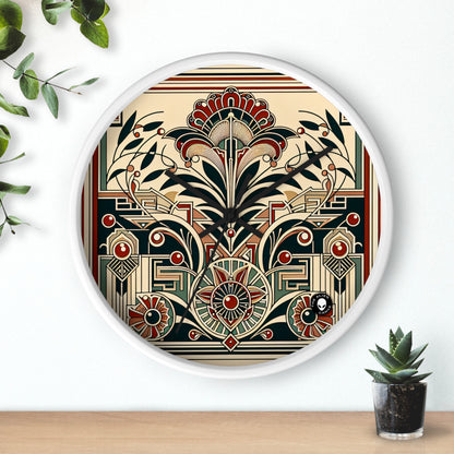 "Golden Glamour: A Dynamic Art Deco Cityscape at Sunset" - The Alien Wall Clock Art Deco