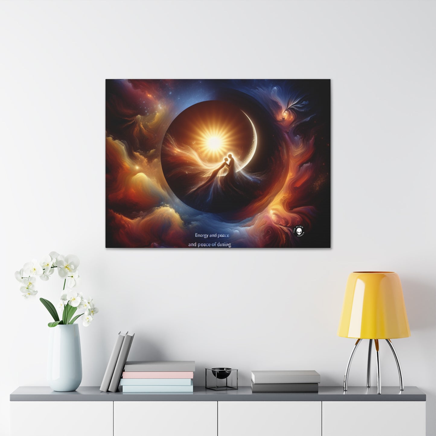 "Celestial Embrace: The Fusion of Sun and Moon" - The Alien Canva