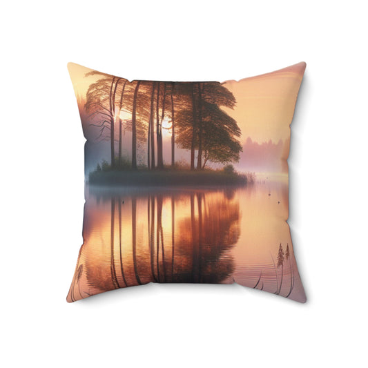 "Urban Symmetry: A Hyperrealistic Exploration of City Life"- The Alien Spun Polyester Square Pillow Hyperrealism