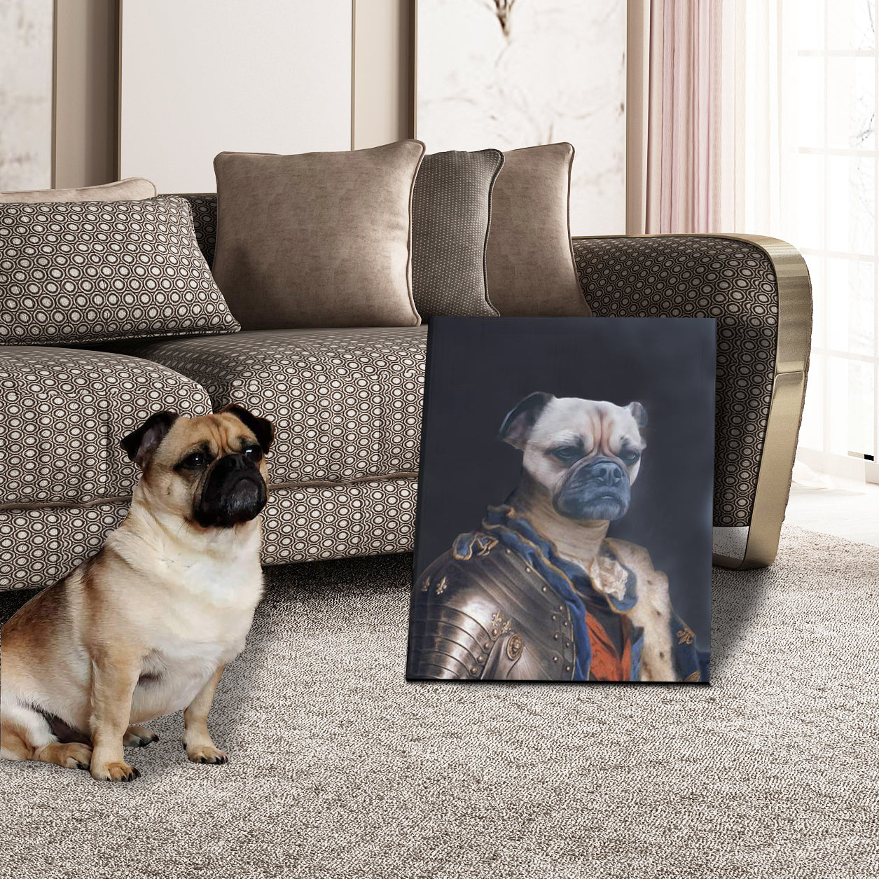 Imagen de retrato de lienzo de mascota personalizada