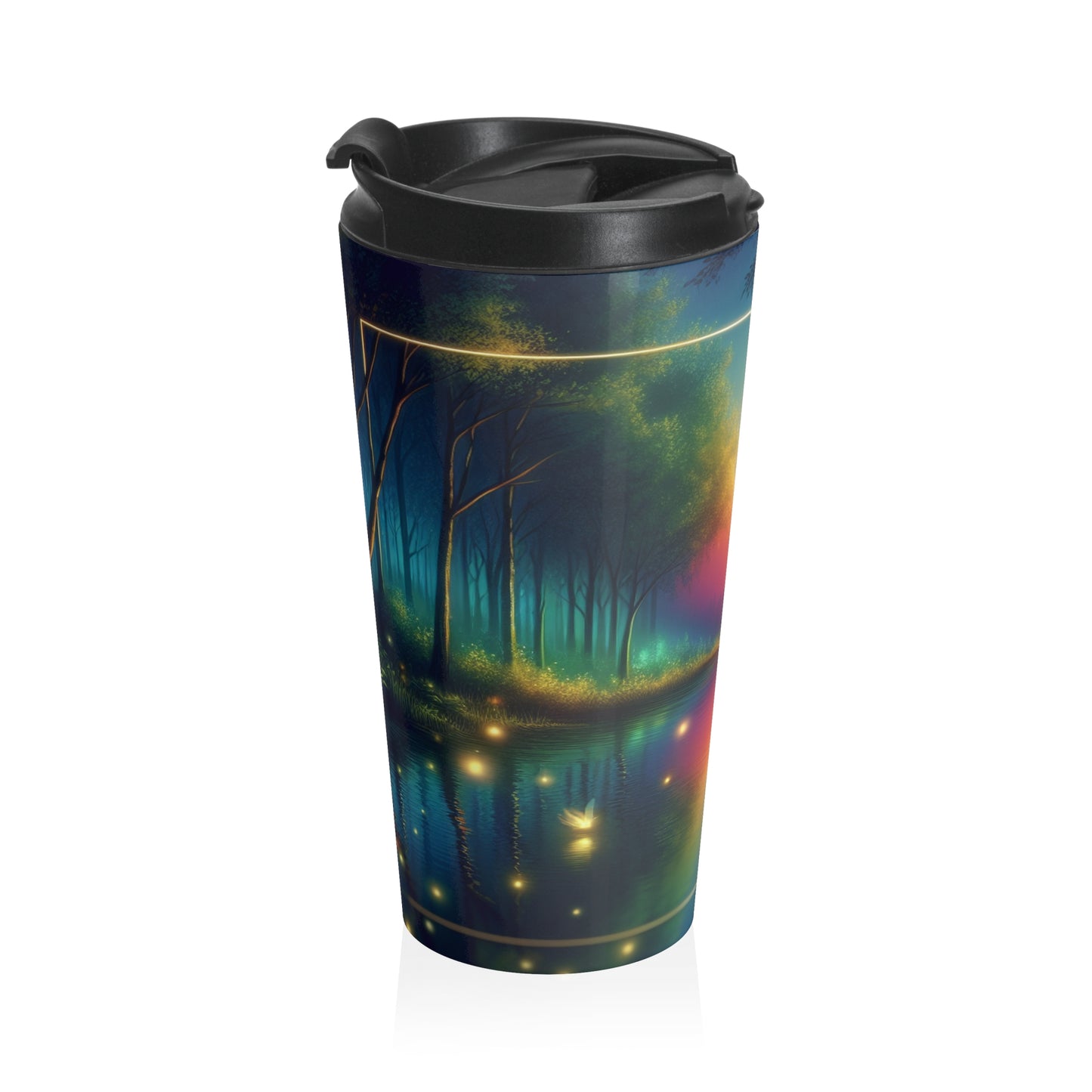 "Dusk Enchantment: A Magical Forest Scene" - The Alien Stainless Steel Travel Mug