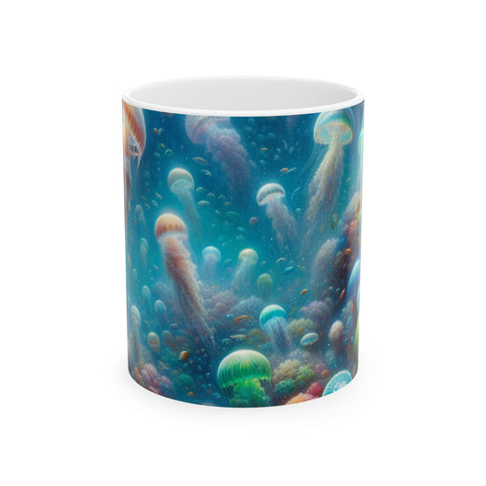 Taza de cerámica extraterrestre de 11 oz "Jellyfish Dreamland"