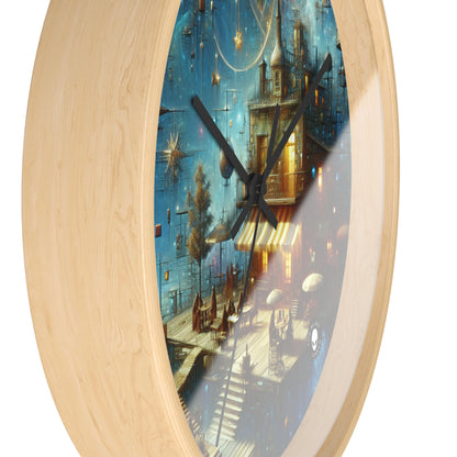 "Kitchen Enchantment: A Whimsical World of Living Objects" - The Alien Wall Clock Magic Realism