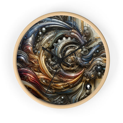 "Bio-Mech Cityscape: Harmonious Fusion" - The Alien Wall Clock Bio-mechanical Art