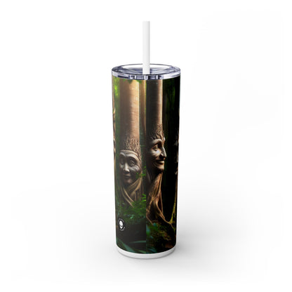 "The Chatty Forest: Conversations Among Trees" - The Alien Maars® Skinny Tumbler with Straw 20oz