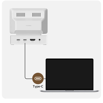 Chasis de base de expansión de escritorio con pantalla secundaria para computadora pequeña