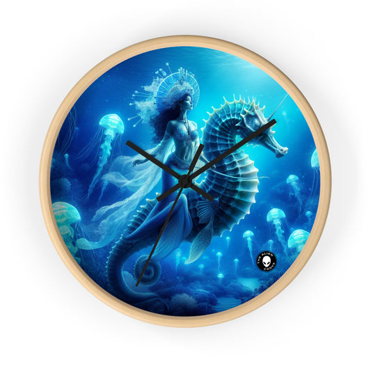 "Mermaid Magic: Journey with the Giant Seahorse" - The Alien Wall Clock