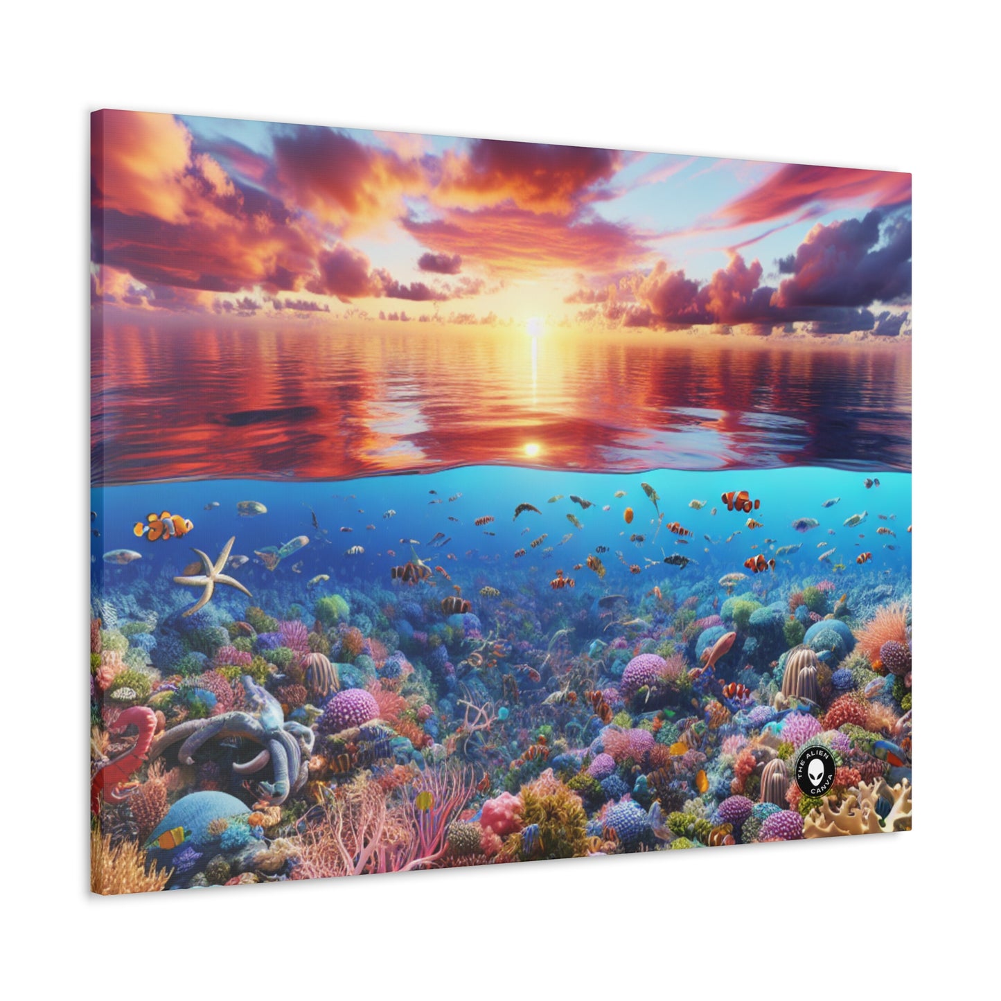 "Sunset Splendor : Récif de corail sous-marin" - The Alien Canva