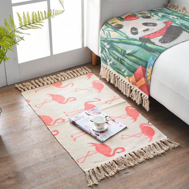 Tapis en coton et lin de style scandinave