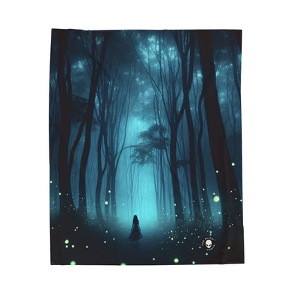 "Guided by Fireflies: A Forest's Secret Lightshow" - The Alien Velveteen Plush Blanket