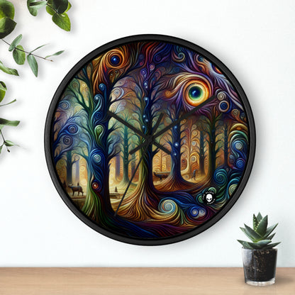 "Enchanted Rainbow Woods" - The Alien Wall Clock