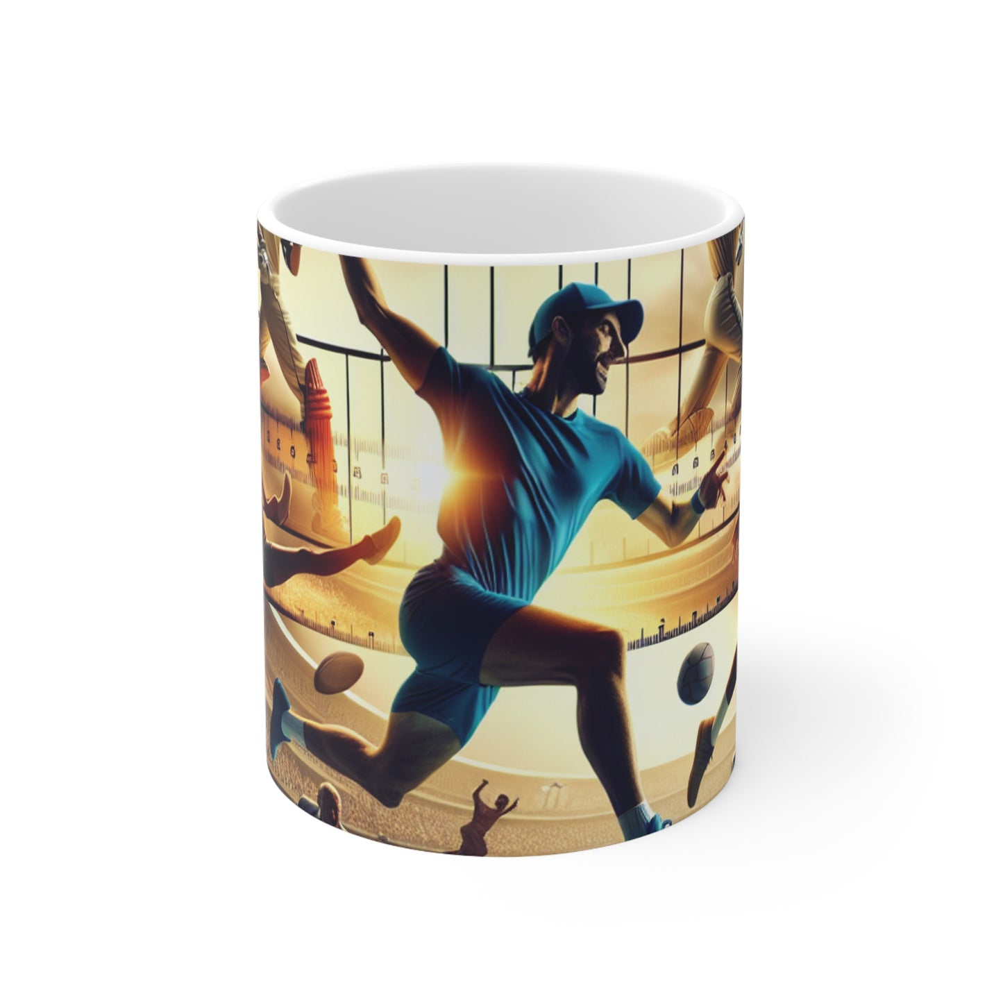 "Sports Synthesis: A Video Art Piece" - Taza de cerámica The Alien de 11 oz estilo videoarte