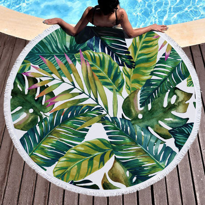 Round printed beach towel