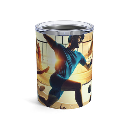 "Synthèse sportive : une œuvre d'art vidéo" - Le style d'art vidéo Alien Tumbler 10oz