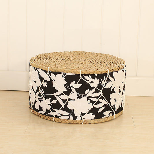 Straw woven home stool