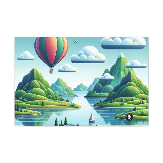 "Tranquil Skies: Hot Air Balloon Adventure" - The Alien Canva