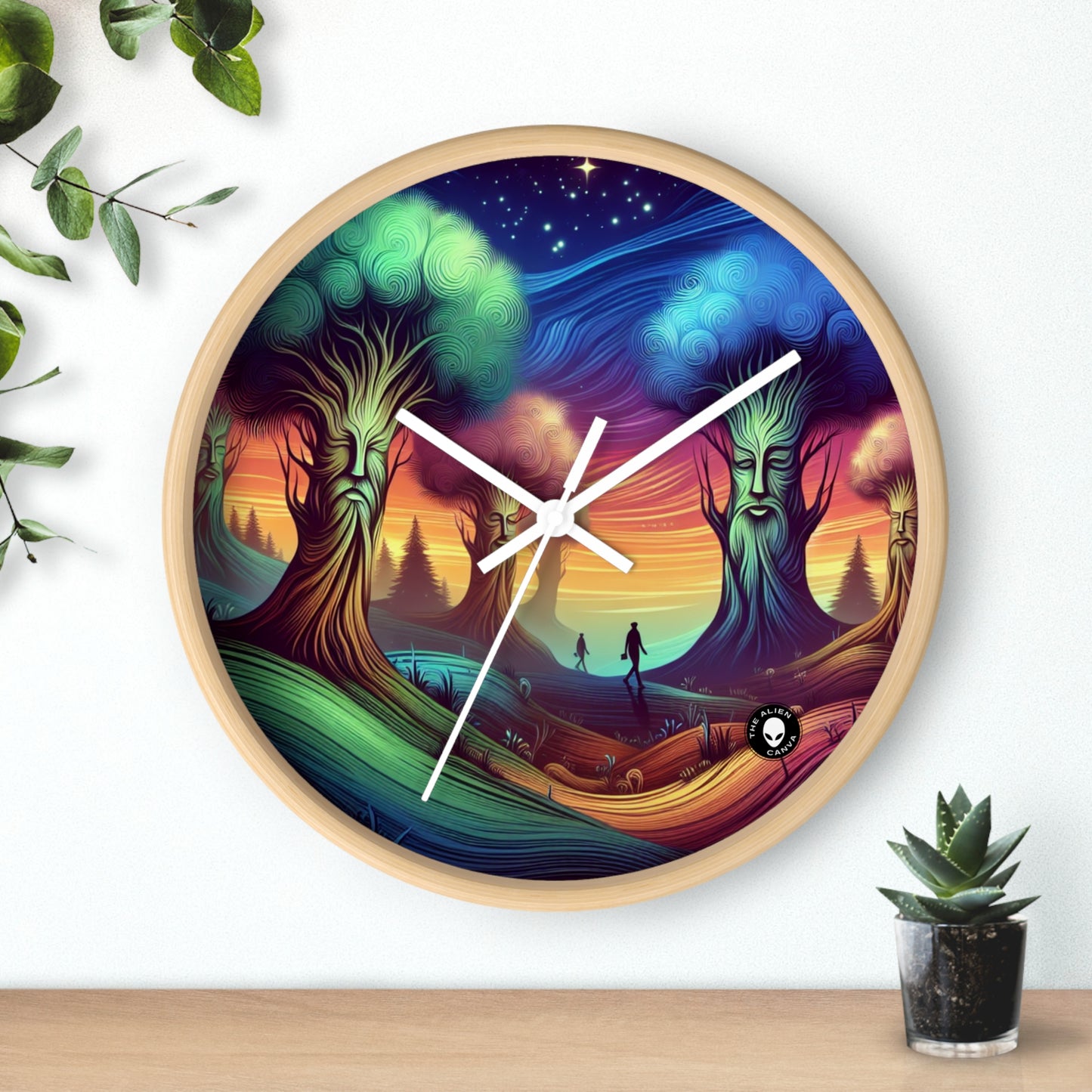 "Whispering Trees: Secrets of the Mystic Forest" - The Alien Wall Clock