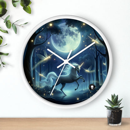 "Forêt enchantée au clair de lune" - L'horloge murale extraterrestre