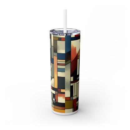 « Paysage urbain cubiste : énergie urbaine » - The Alien Maars® Skinny Tumbler avec paille 20oz Cubisme synthétique