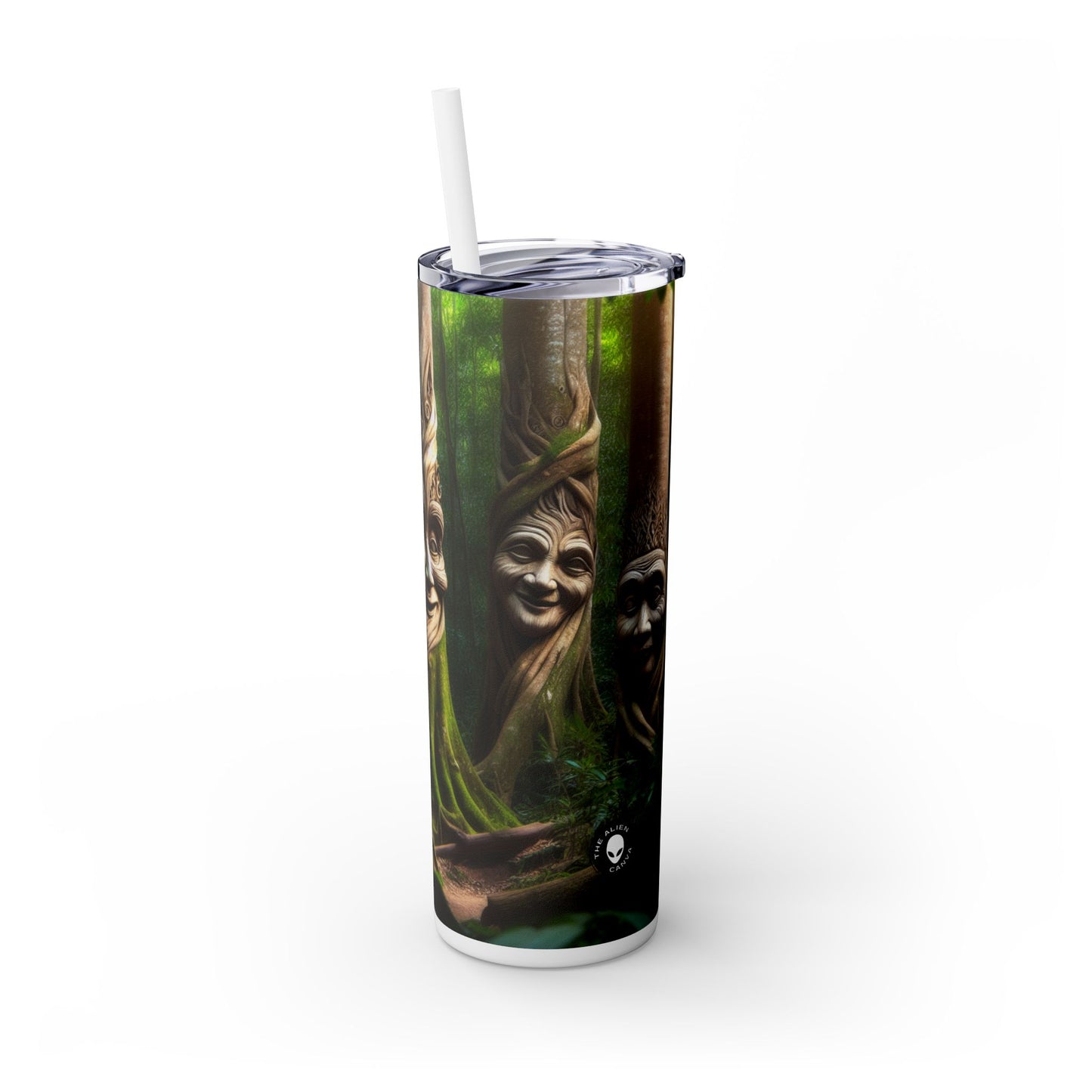 "The Chatty Forest: Conversations Among Trees" - The Alien Maars® Skinny Tumbler with Straw 20oz