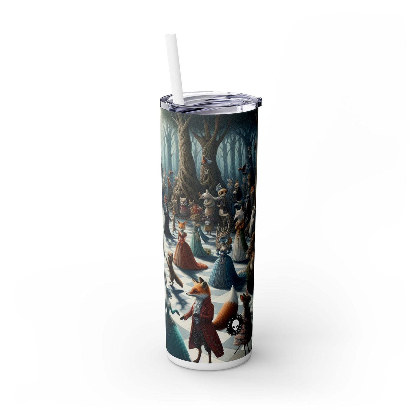 "Fanciful Creatures: Enchanted Masquerade" - The Alien Maars® Skinny Tumbler with Straw 20oz