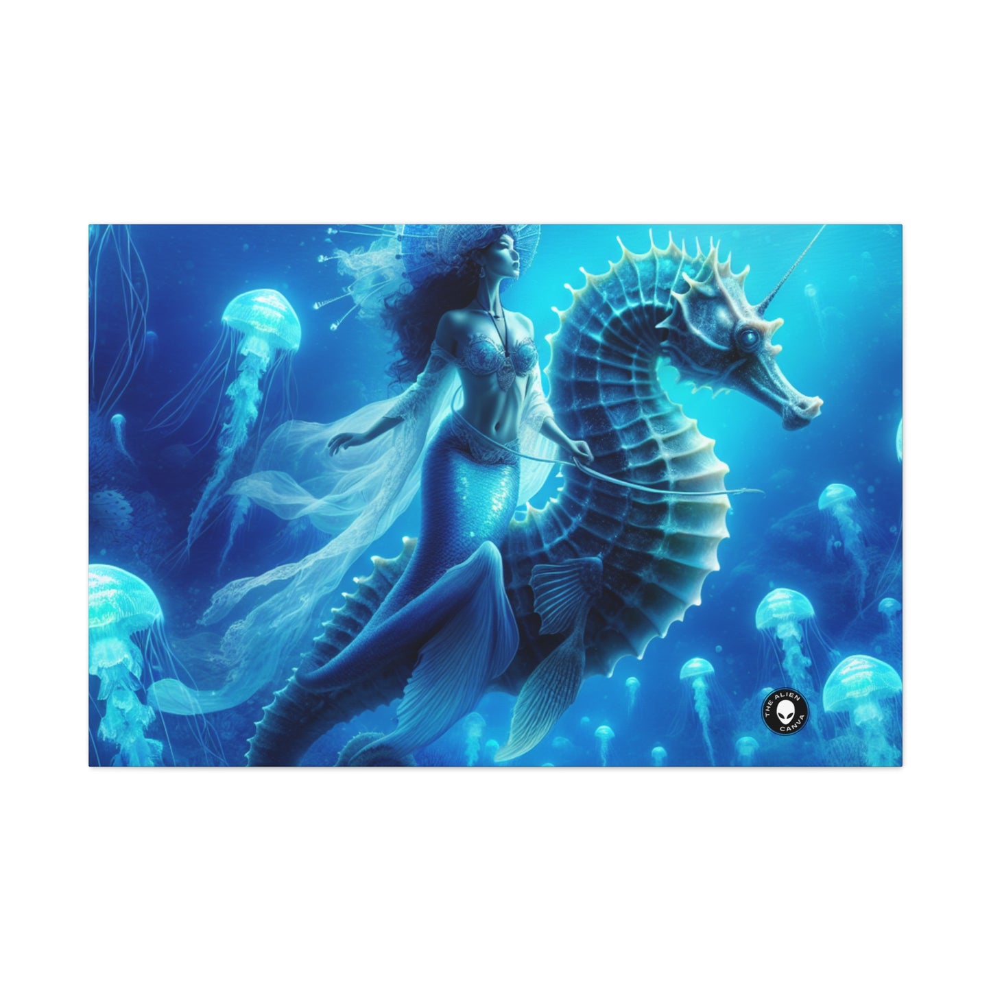 "Magia de sirena: viaje con el caballito de mar gigante" - The Alien Canva