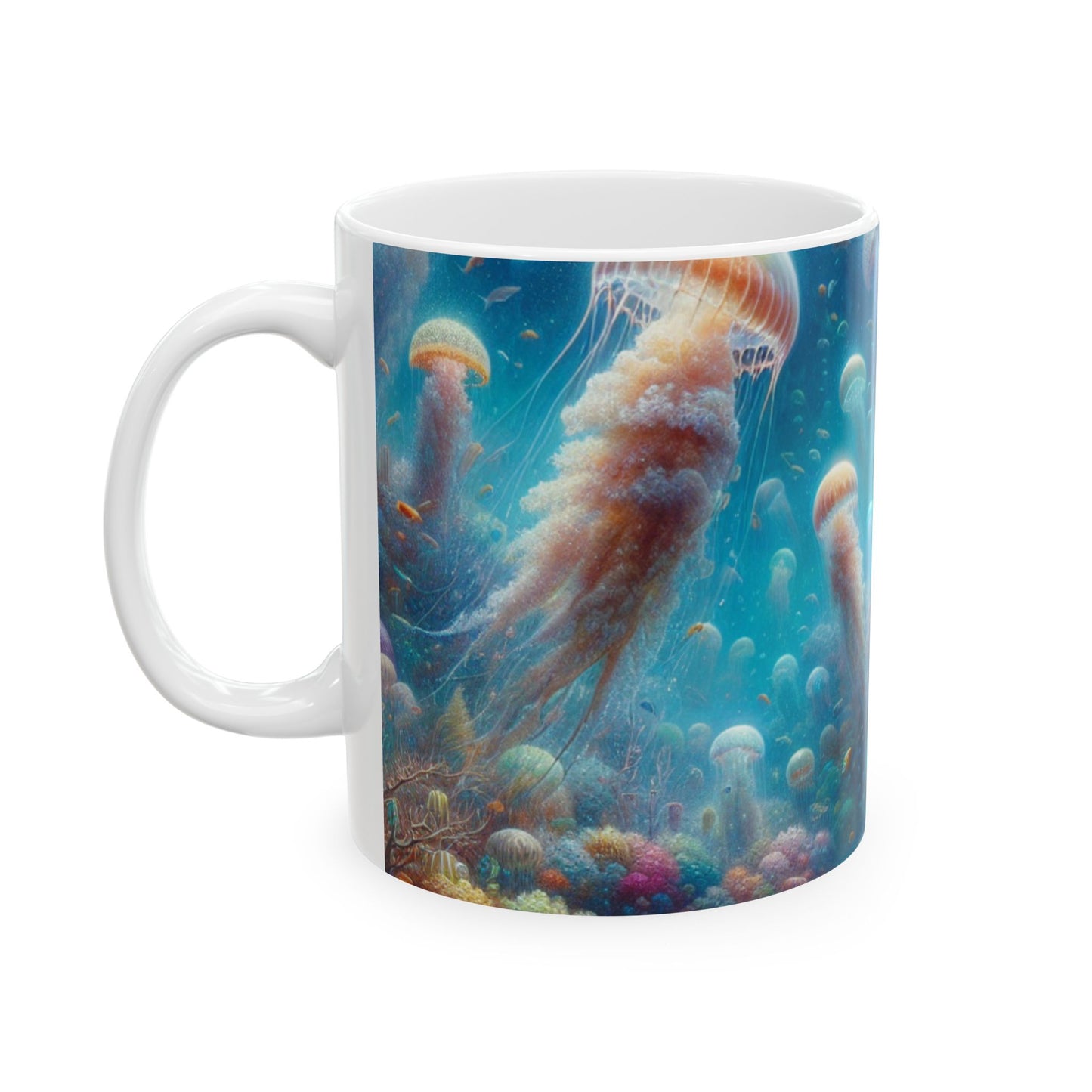 Taza de cerámica extraterrestre de 11 oz "Jellyfish Dreamland"